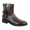 Mens Zip Biker Motorcycle Boots Punk Rock Ankle Belted Buckle Casual