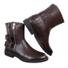 Mens Zip Biker Motorcycle Boots Punk Rock Ankle Belted Buckle Casual