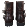 Mens Zip Biker Motorcycle Boots Punk Rock Ankle Belted Buckle Casual