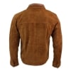 Infinity G500 Suede - Mens Real Leather Classic Zip Jacket Camel Turn Down Collar Vintage Retro