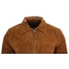Infinity G500 Suede - Mens Real Leather Classic Zip Jacket Camel Turn Down Collar Vintage Retro