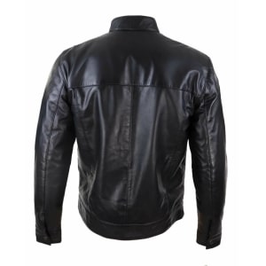 Black Real Leather Mens Biker Jacket: Buy Online - Happy Gentleman