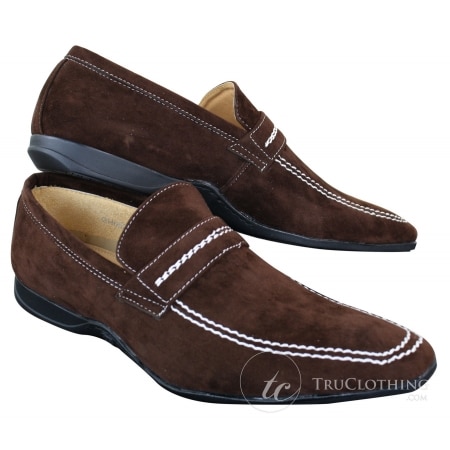 Galax GH052 - Mens Brown Slip On Suede Leather Shoes Smart Casual Size ...