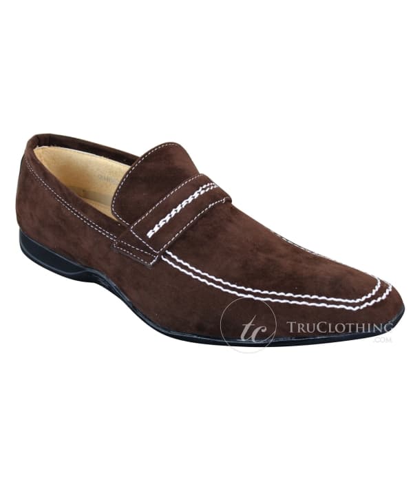 Galax GH052 - Mens Brown Slip On Suede Leather Shoes Smart Casual Size 5 6 7 8 9 10 11