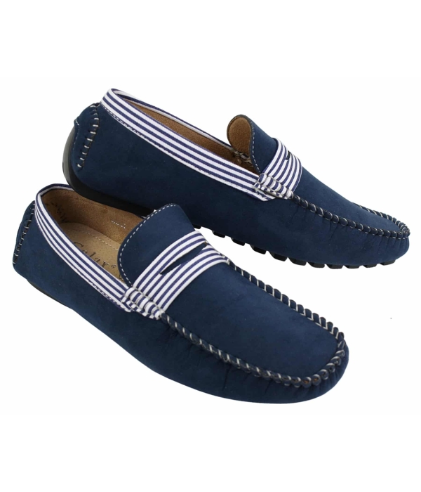 Mens Suede Deck Boat Shoes Stripe Slip On Summer Smart Casual Italian