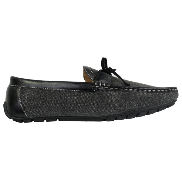 Mens Slip On Denim Leather Lace Moccasin Shoes Smart Casual Italian Tan Navy
