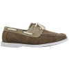 Mens Denim Canvas Retro Laced Moccasin Boat Deck Shoes Washed Navy Beige