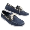 Mens Denim Canvas Retro Laced Moccasin Boat Deck Shoes Washed Navy Beige