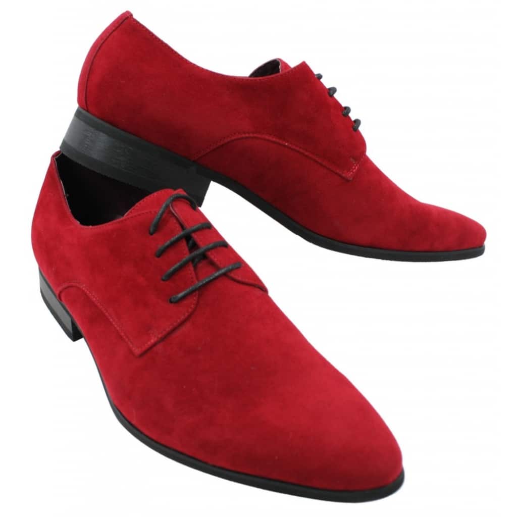 Mens Laced Smart Casual Suede Shoes Red Green Black Grey Italian: Buy ...