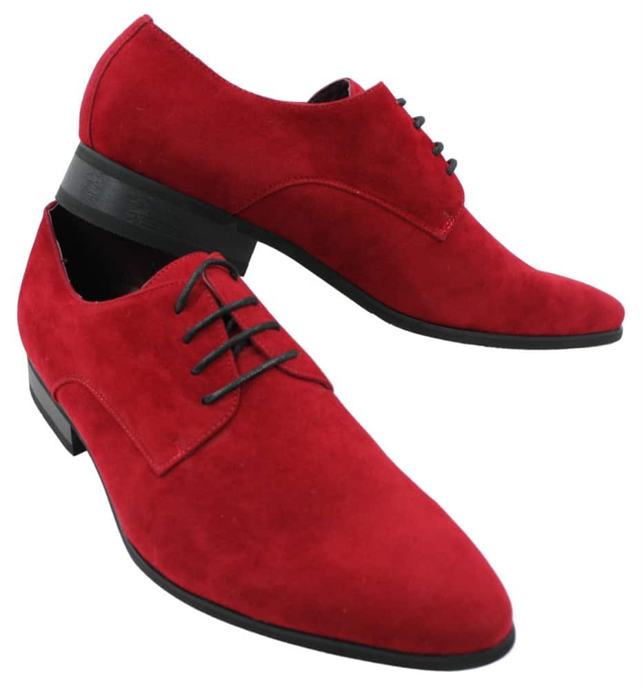 Mens Laced Smart Casual Suede Shoes Red Green Black Grey Italian: Buy  Online - Happy Gentleman United States