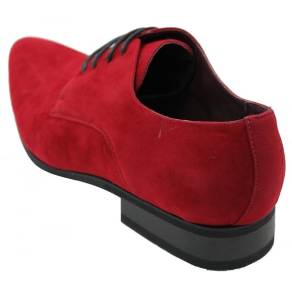 Mens Laced Smart Casual Suede Shoes Red Green Black Grey Italian
