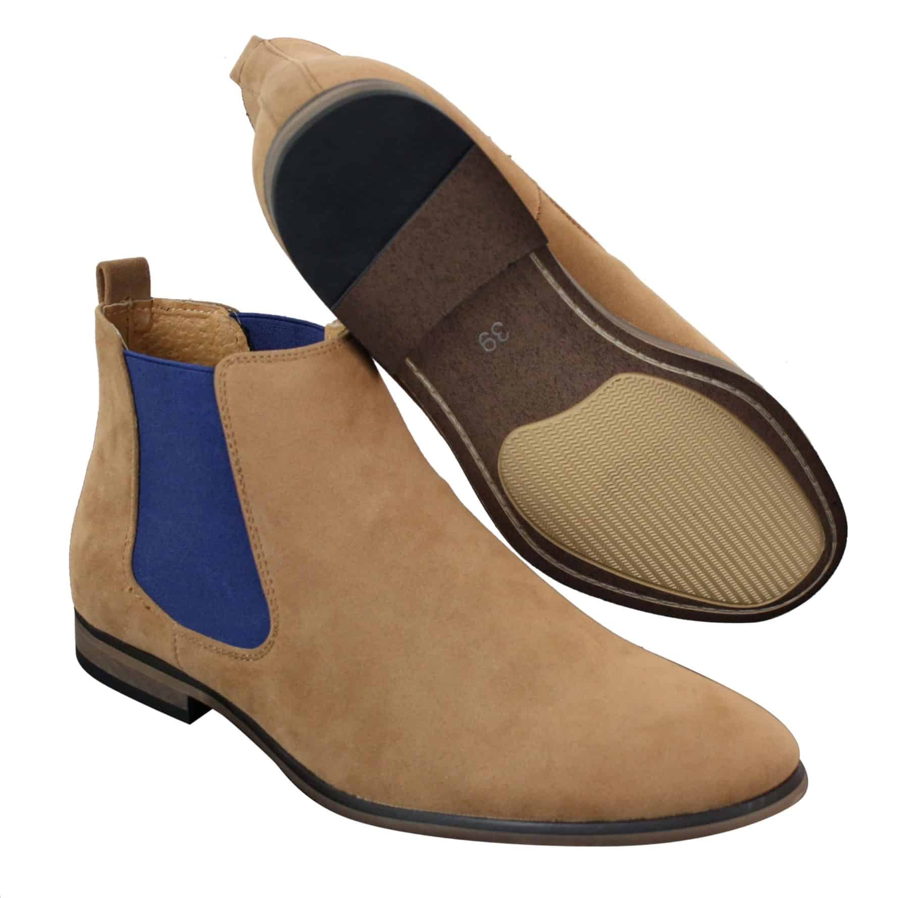 Mens Casual Desert Chelsea Dealer PU Suede Slip On Ankle Boots Smart Casual