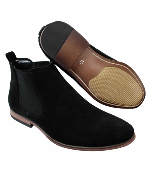 Mens Italian Suede Slip On Ankle Boots Smart Casual Desert Chelsea Dealer