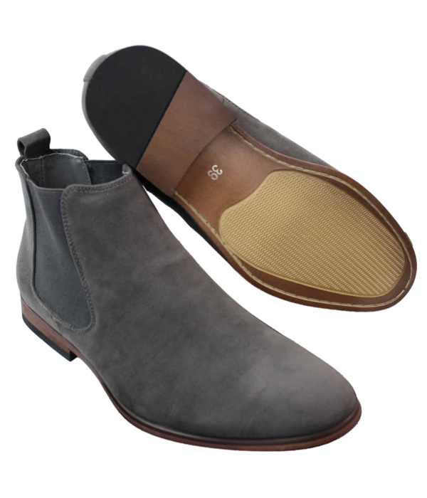 Mens Italian Suede Slip On Ankle Boots Smart Casual Desert Chelsea Dealer