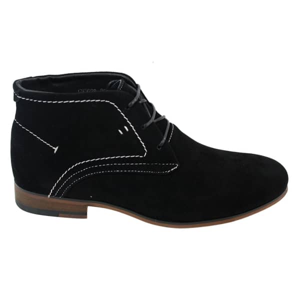 Mens Casual Suede Look Desert Ankle Boots Brown Black Navy Blue Leather Lined