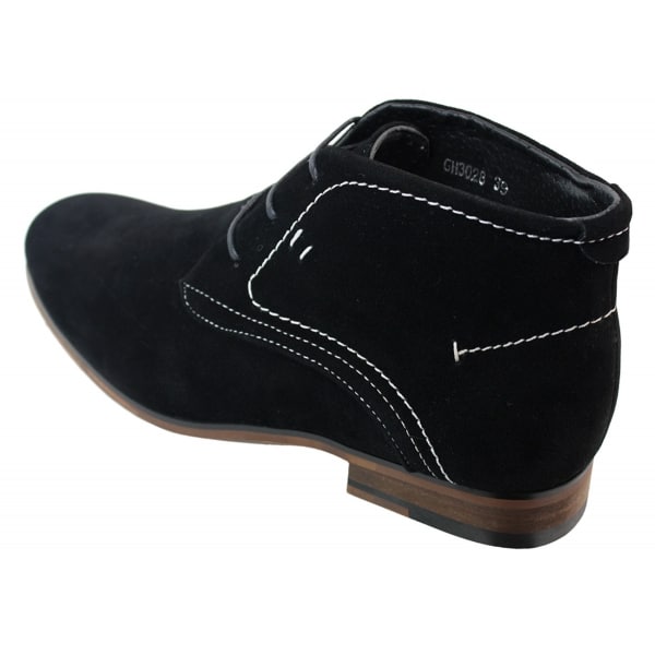Mens Casual Suede Look Desert Ankle Boots Brown Black Navy Blue Leather Lined