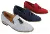 Galax GH3126 - Mens  Slip On Tassel Driving Shoes Loafers Light Smart Casual Black Blue Italian