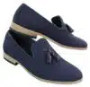 Galax GH3126 - Mens  Slip On Tassel Driving Shoes Loafers Light Smart Casual Black Blue Italian