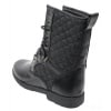 Mens Black Leather Lined Italian Boots Laced Casual Diamond Design