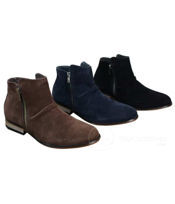 Mens Italian Suede Slip On Zip Ankle Boots Smart Casual Desert Chelsea Dealer