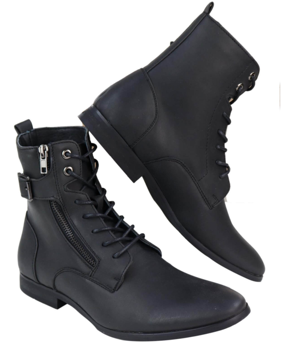 Mens Zip-Up Military Peaky Blinders Boots