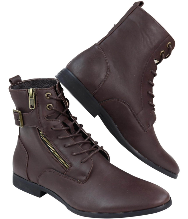 Mens Zip-Up Military Peaky Blinders Boots