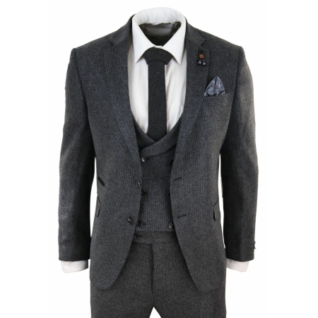 Grey Tweed 3 Piece Suit: Buy Online - Happy Gentleman