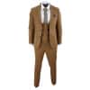 Harry Brown - Mens Tan Brown Wool 3 Piece Suit