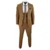 Harry Brown - Mens Tan Brown Wool 3 Piece Suit