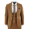 Harry Brown - Mens Tan Brown Wool 3 Piece Suit