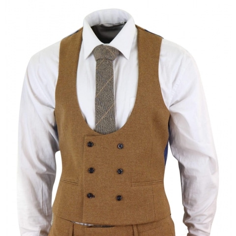 Harry Brown - Mens Tan Brown Wool 3 Piece Suit: Buy Online - Happy ...