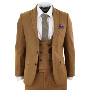 Harry Brown – Mens Tan Brown Wool 3 Piece Suit