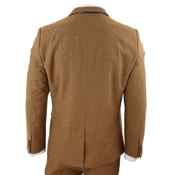 Harry Brown - Mens Tan Brown Wool 3 Piece Suit