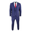 Mens Blue Purple Check 3 Piece Suit