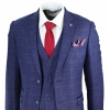 Mens Blue Purple Check 3 Piece Suit