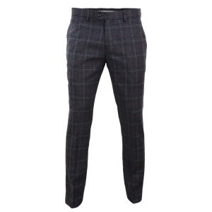 Mens Tweed Check Vintage Trousers – Charcoal