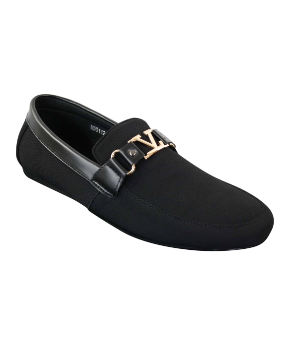 Fiorello HD0112-03 - Mens Iconic Black Navy Italian Design Slip On Smart Casual Loafers Mocassins Driving Shoes