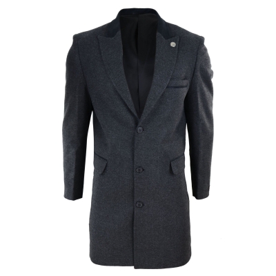 Mens overcoat 3 4 length hotsell