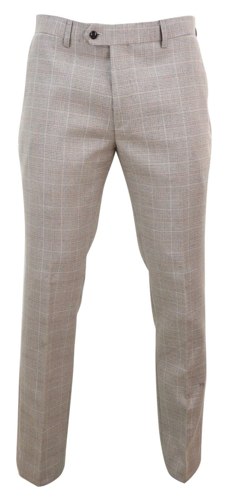 Martez Grey Herringbone Tweed Trousers