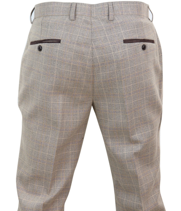 Holland - Men's Beige Check Trousers