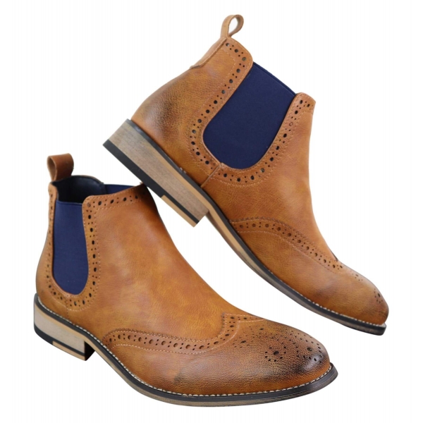 Mens Black or Brown Slip-on Chealse Boots - Cavani Hound