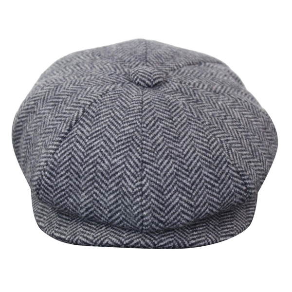 HT6316 - Mens Herringbone Tweed Peaky Blinders Hat