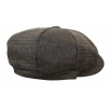 HT6325 - Mens Check Herringbone Tweed Mix Newsboy 8 Panel Hat