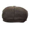 HT6325 - Mens Check Herringbone Tweed Mix Newsboy 8 Panel Hat