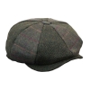 HT6325 - Mens Check Herringbone Tweed Mix Newsboy 8 Panel Hat