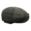 HT6325 - Mens Check Herringbone Tweed Mix Newsboy 8 Panel Hat