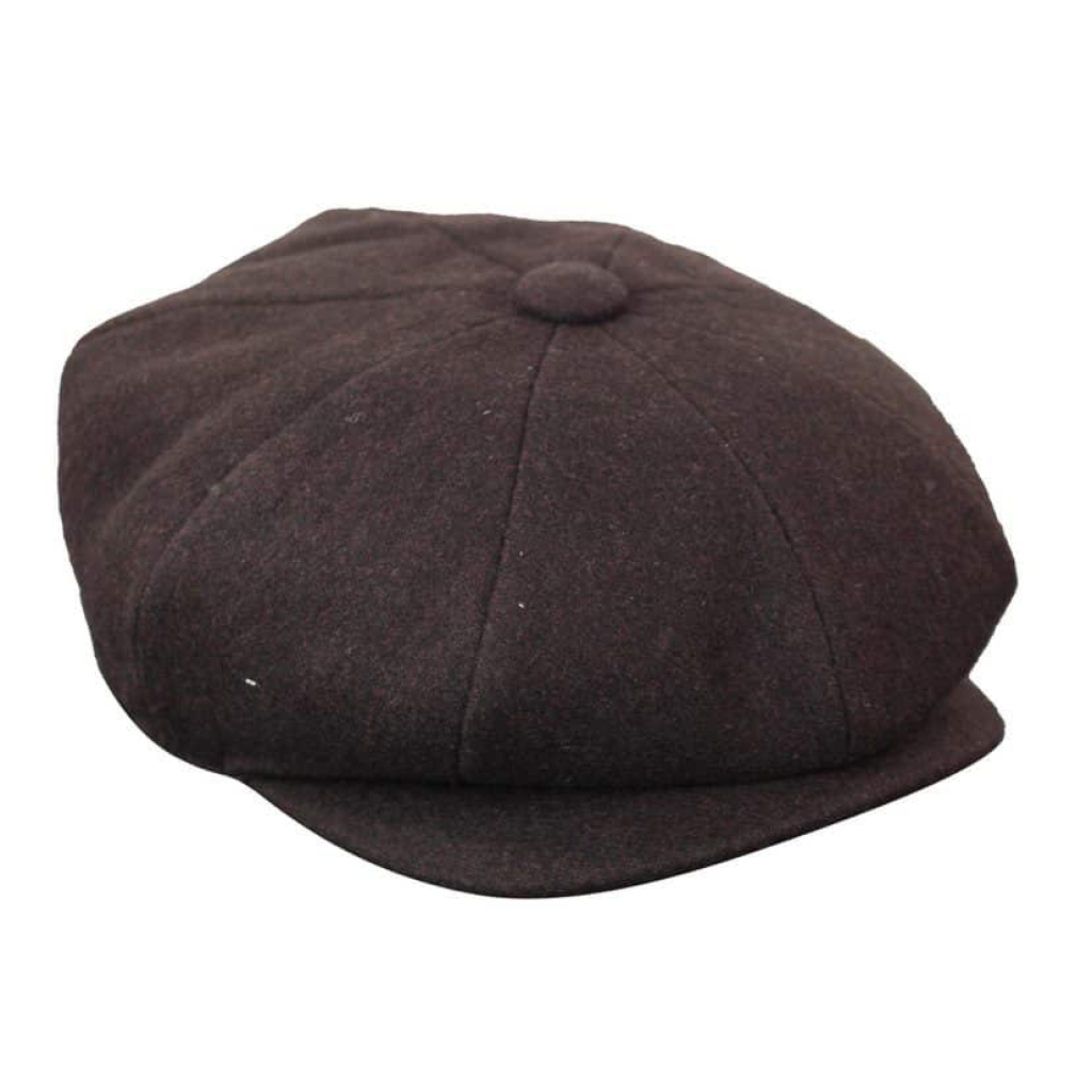 HT6363 - Mens Vintage Tweed Newsboy Peaky Blinders Cap - Brown/Wine ...