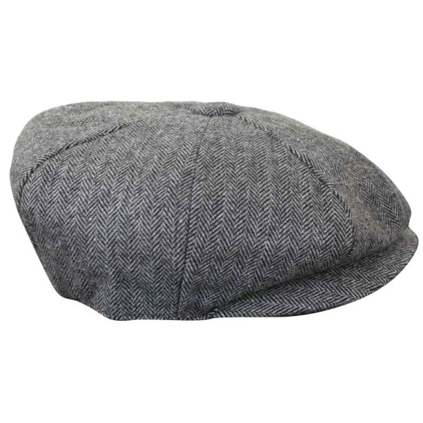 HT6364 - Mens Herringbone Tweed Newsboy Peaky Blinders Hat