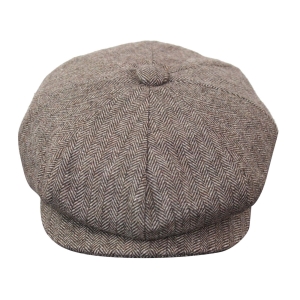 HT6364 – Mens Herringbone Tweed Newsboy Peaky Blinders Hat