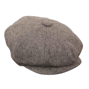 HT6364 - Mens Herringbone Tweed Newsboy Peaky Blinders Hat: Buy Online ...